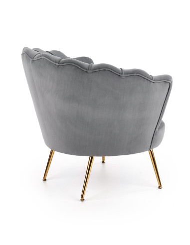 AMORINITO fotel wypoczynkowy popielaty / złoty