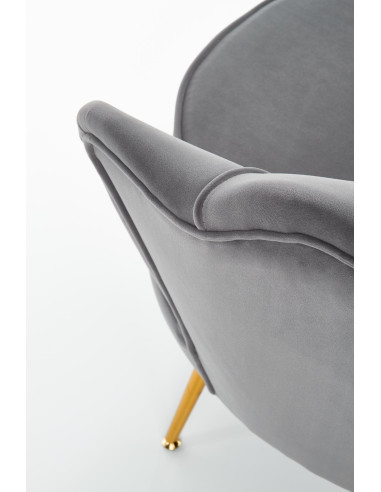 AMORINITO fotel wypoczynkowy popielaty / złoty