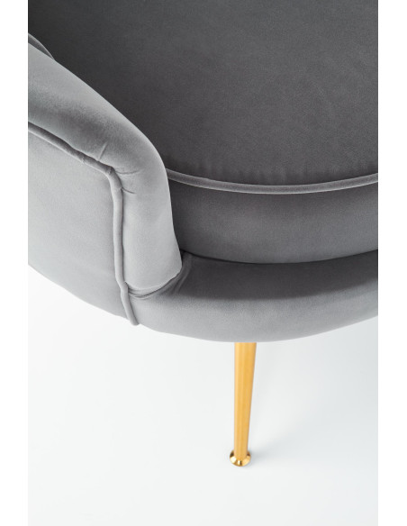 AMORINITO fotel wypoczynkowy popielaty / złoty