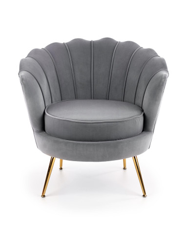 AMORINITO fotel wypoczynkowy popielaty / złoty