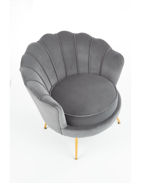 AMORINITO fotel wypoczynkowy popielaty / złoty