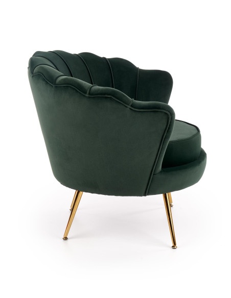 AMORINITO fotel wypoczynkowy ciemny zielony / złoty