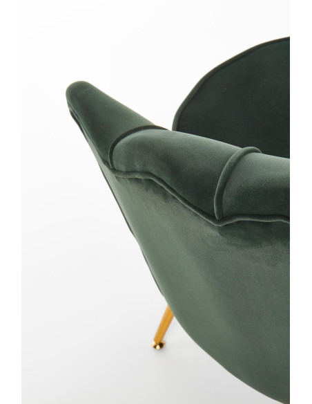 AMORINITO fotel wypoczynkowy ciemny zielony / złoty