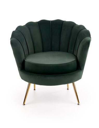 AMORINITO fotel wypoczynkowy ciemny zielony / złoty