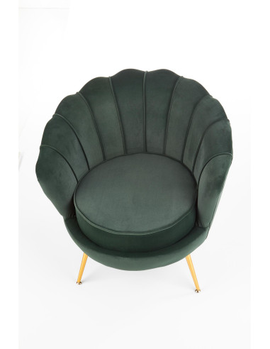 AMORINITO fotel wypoczynkowy ciemny zielony / złoty