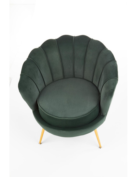 AMORINITO fotel wypoczynkowy ciemny zielony / złoty