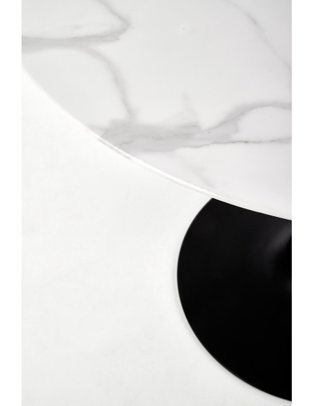 AMBROSIO stół okrągły, blat - szkło, noga - czarny (2p 1szt)