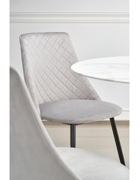 AMBROSIO stół okrągły, blat - szkło, noga - czarny (2p 1szt)