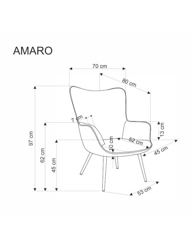 AMARO fotel wypoczynkowy, musztardowy (1p 1szt)