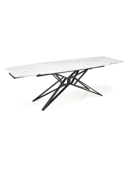 ALFREDO stół rozkładany, biały marmur / czarny (2p 1szt)