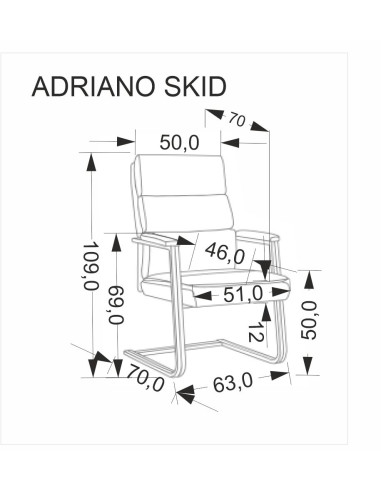 ADRIANO SKID fotel pracowniczy czarny