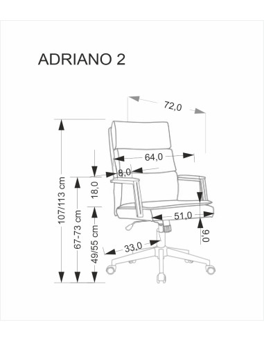ADRIANO 2 fotel obrotowy j. popiel