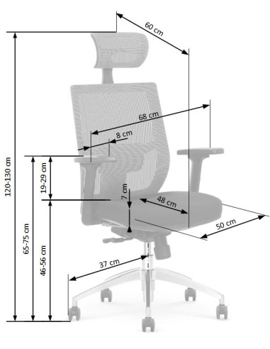 ADMIRAL fotel gabinetowy popielato / czarny
