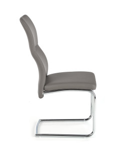 ARCO Krzesło metalowe chromowane / eko skóra kolor popiel (1p 2szt) 2