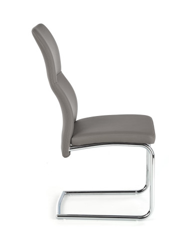 ARCO Krzesło metalowe chromowane / eko skóra kolor popiel (1p 2szt)