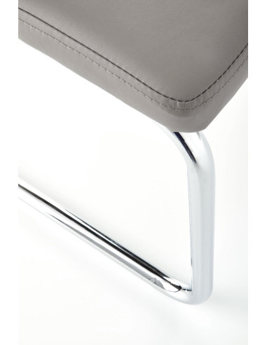 ARCO Krzesło metalowe chromowane / eko skóra kolor popiel (1p 2szt)