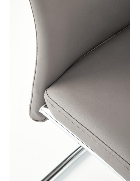 ARCO Krzesło metalowe chromowane / eko skóra kolor popiel (1p 2szt)