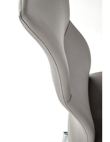 ARCO Krzesło metalowe chromowane / eko skóra kolor popiel (1p 2szt)