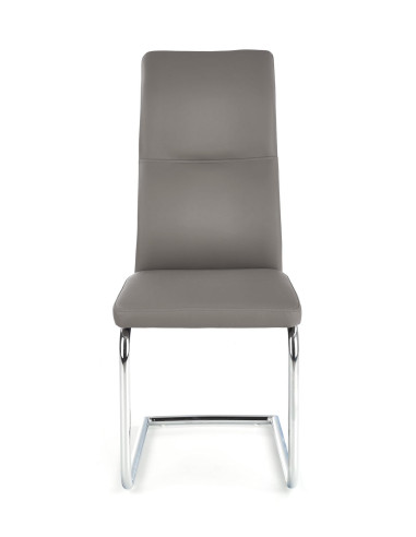 ARCO Krzesło metalowe chromowane / eko skóra kolor popiel (1p 2szt)