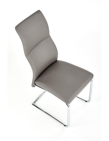 ARCO Krzesło metalowe chromowane / eko skóra kolor popiel (1p 2szt)