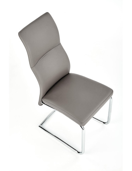 ARCO Krzesło metalowe chromowane / eko skóra kolor popiel (1p 2szt)