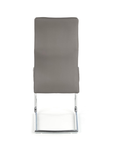 ARCO Krzesło metalowe chromowane / eko skóra kolor popiel (1p 2szt)