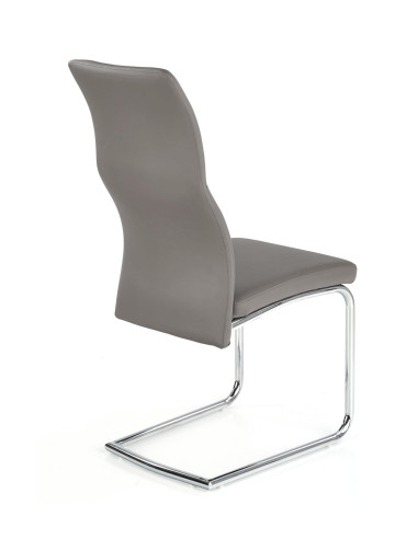 ARCO Krzesło metalowe chromowane / eko skóra kolor popiel (1p 2szt)