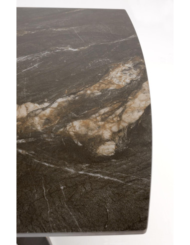 ARMANI stół rozkładany, blat - czarny marmur, noga - czarny (2p 1szt)