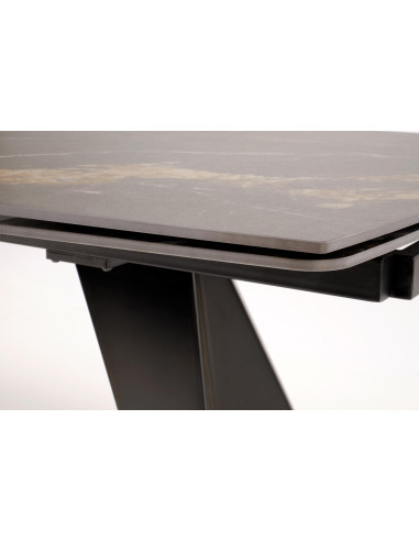 ARMANI stół rozkładany, blat - czarny marmur, noga - czarny (2p 1szt)