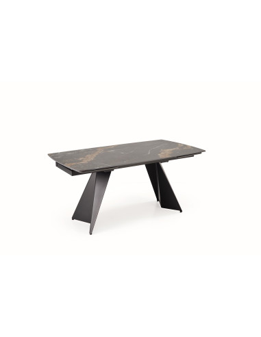 ARMANI stół rozkładany, blat - czarny marmur, noga - czarny (2p 1szt)