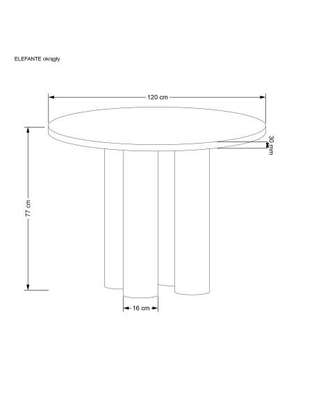 ELEFANTE OKRĄGŁY stół dąb naturalny (2p 1szt)