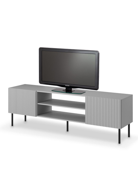 ASENSIO RTV-1 stolik RTV 180 cm  jasny popiel, nogi: czarny (1p 1szt)