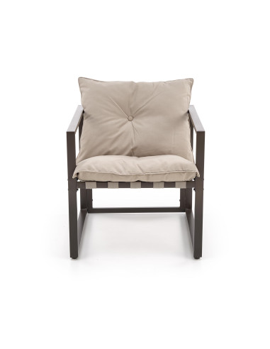SHARK zestaw ogrodowy ( sofa + fotel 2x + ława ), ciemny brąz / cappuccino (1p 1szt)