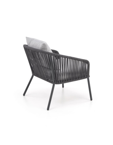 ROCCA zestaw ogrodowy ( sofa + fotel 2x + ława ), ciemny popiel / jasny popiel (1p 1szt)