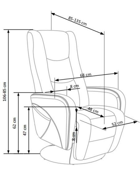 PULSAR 2 recliner z funkcją masażu popielaty