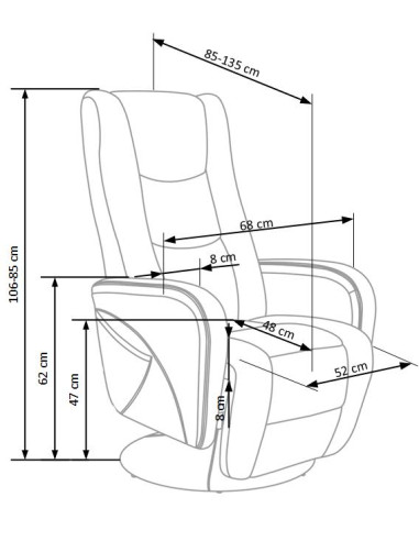 PULSAR recliner z funkcją masażu cappuccino