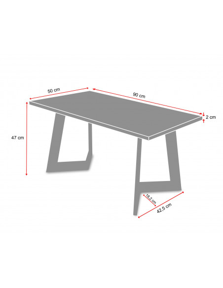 Nowoczesny stolik kawowy Amand L z blatem marmurowym Verde Fashion-Home