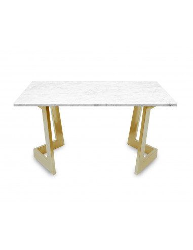 Designerski stolik kawowy Damon L z blatem marmurowym Bianco Fashion-Home