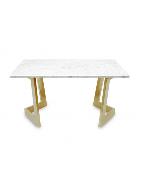 Designerski stolik kawowy Damon L z blatem marmurowym Bianco Fashion-Home