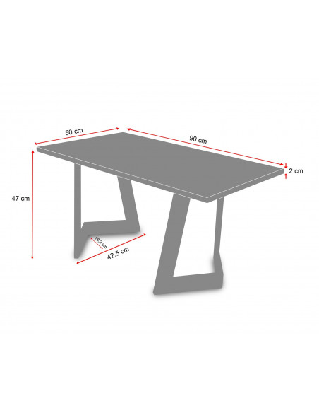 Designerski stolik kawowy Damon L z blatem marmurowym Bianco Fashion-Home