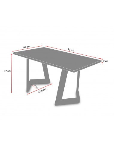 Designerski stolik kawowy Damon L z blatem marmurowym Verde Fashion-Home