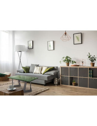 Designerski stolik kawowy Damon L z blatem marmurowym Verde Fashion-Home