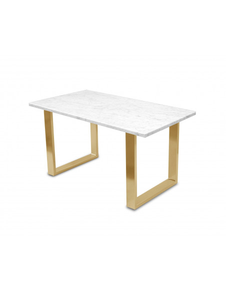 Tradycyjny stolik kawowy Fini L z blatem marmurowym Bianco Fashion-Home