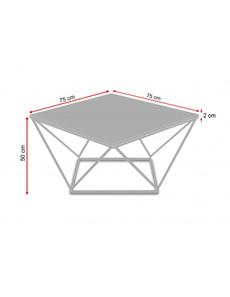 Unikalny stolik kawowy Diament z blatem marmurowym Fashion-Home