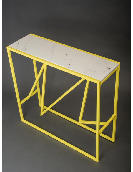 Konsola STORM z blatem marmurowym Bianco Fashion-Home