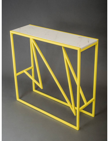 Konsola STORM z blatem marmurowym Bianco Fashion-Home